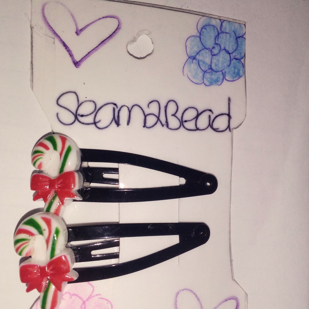 Candy Cane Hair Clips